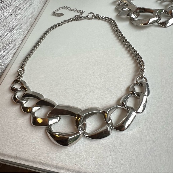 Aldo Chunky Silver Chain with Bracelet - Picture 3 of 3